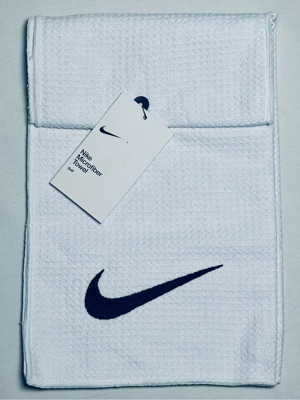 Nike Microfiber Caddy 2.0 Golf Towel Wet Dry Embroidered Logo White Black NWT